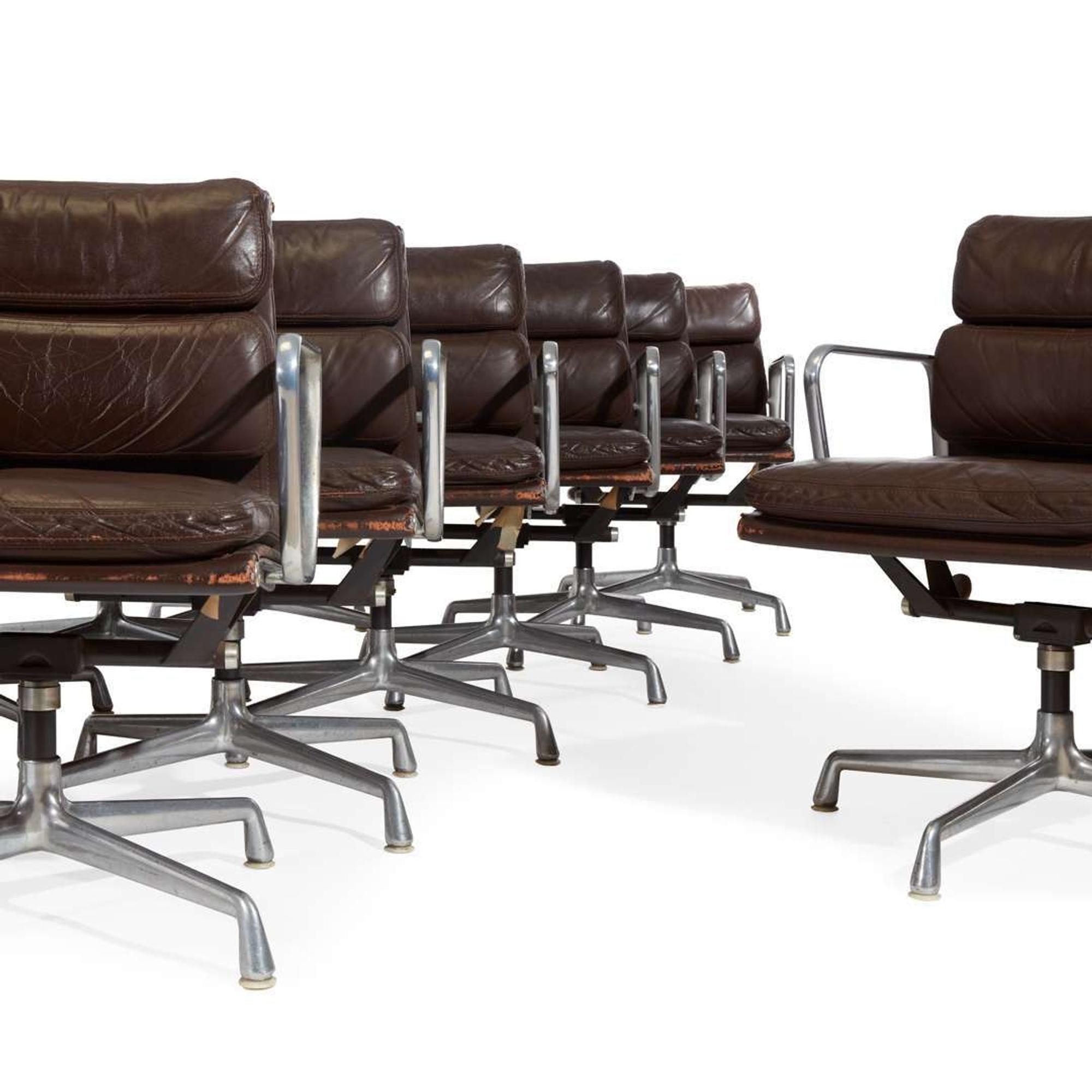 Charles Eames (American, 1907-1978) & Ray Eames (American, 1912-1988) Set of Thirteen "Soft Pad Group" Swivel Armchairs, Herman Miller, USA, Designed 1969, the Present Lot 1984