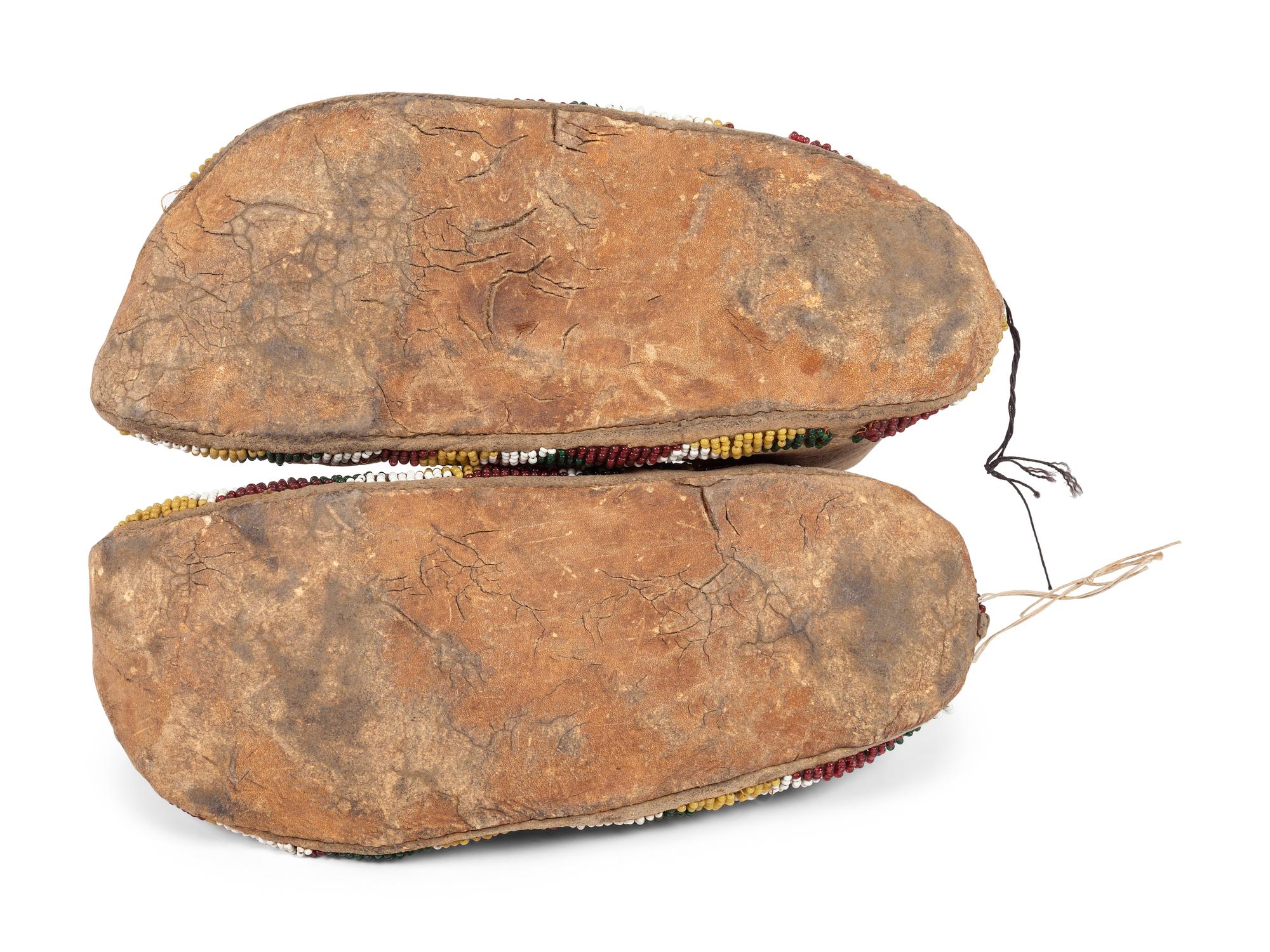 Apache Beaded Hide Moccasins PLUS A Pair of Plateau Vamps