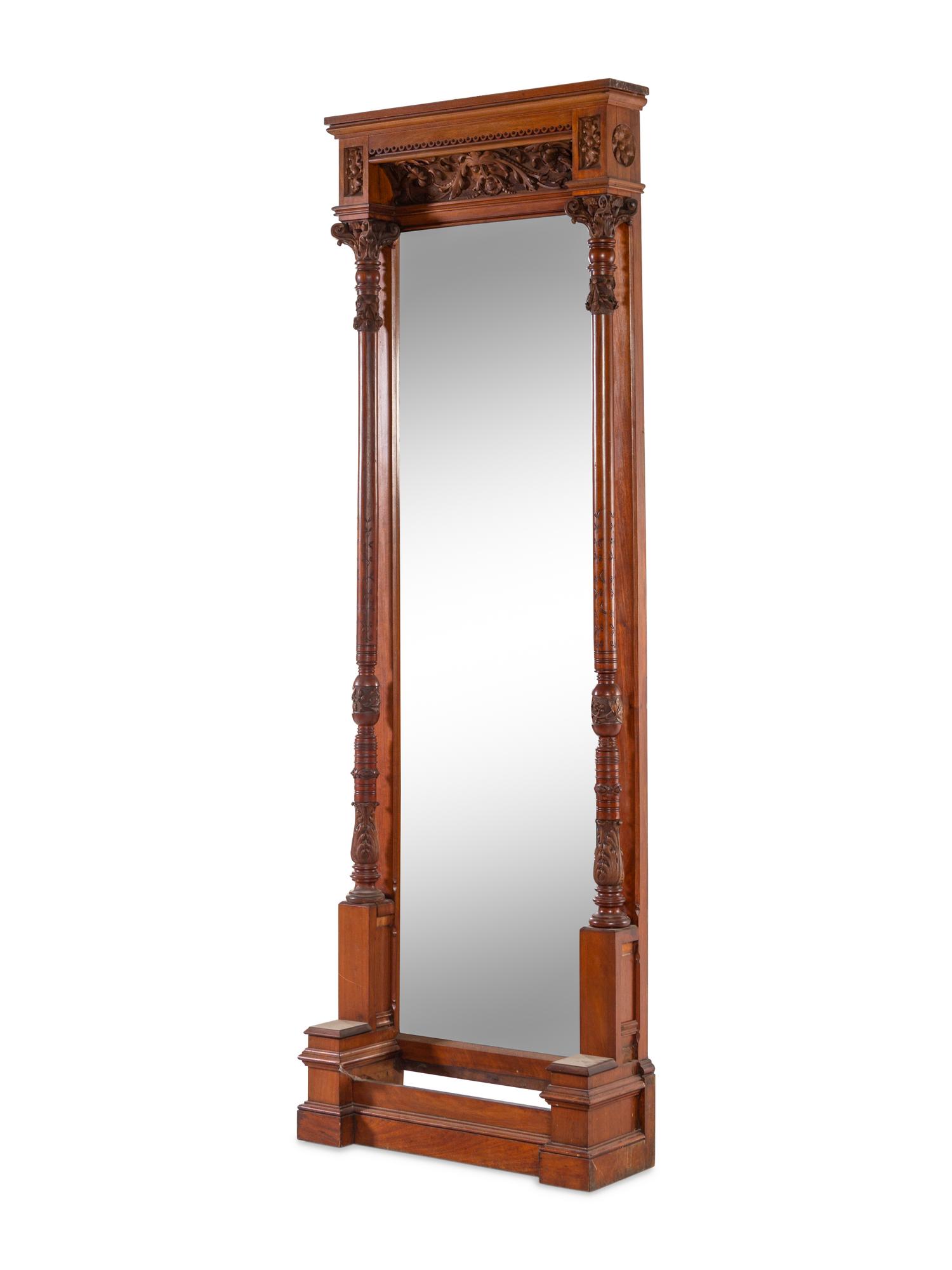 A Victorian Walnut Pier Mirror