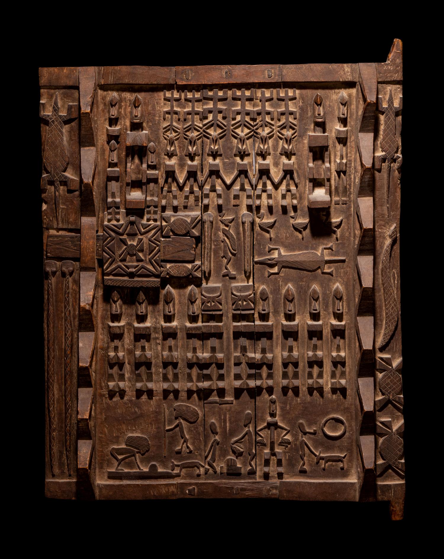 Two Dogon Wood Granary Doors