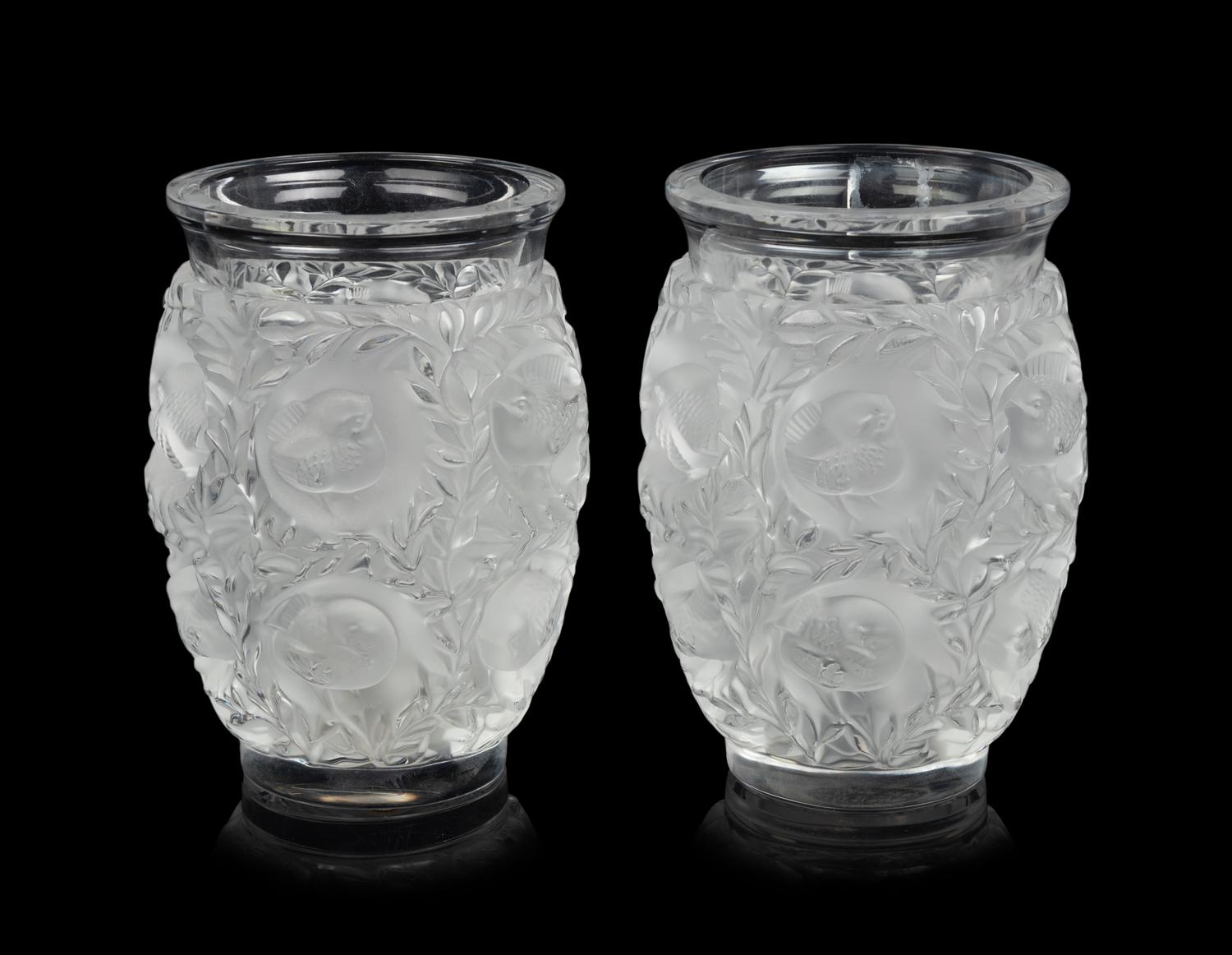 A Pair of Lalique Bagatelle Vases