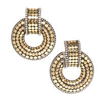 A Pair of Sterling Silver and 18 Karat Yellow Gold Dot Collection Earclips, John Hardy, 29.10 dwts.