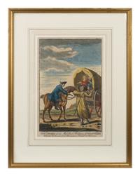 A Set of Five English Handcolored Steel Engravings — 18TH CENTURY