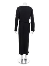 Geoffrey Beene Black Dress and Jacket with Silver Panne Velvet, 1980-90s