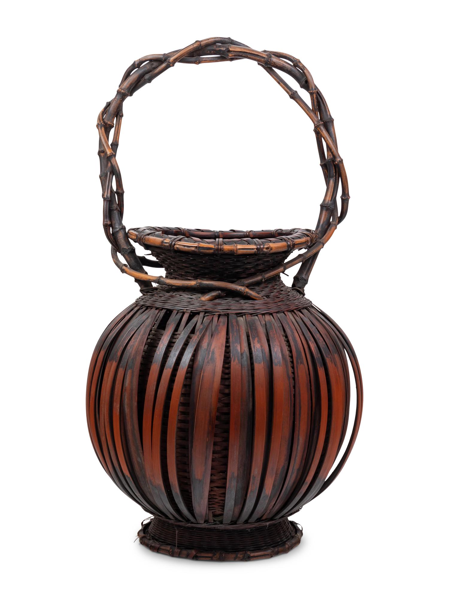 A Large Bamboo Flower Arranging Basket