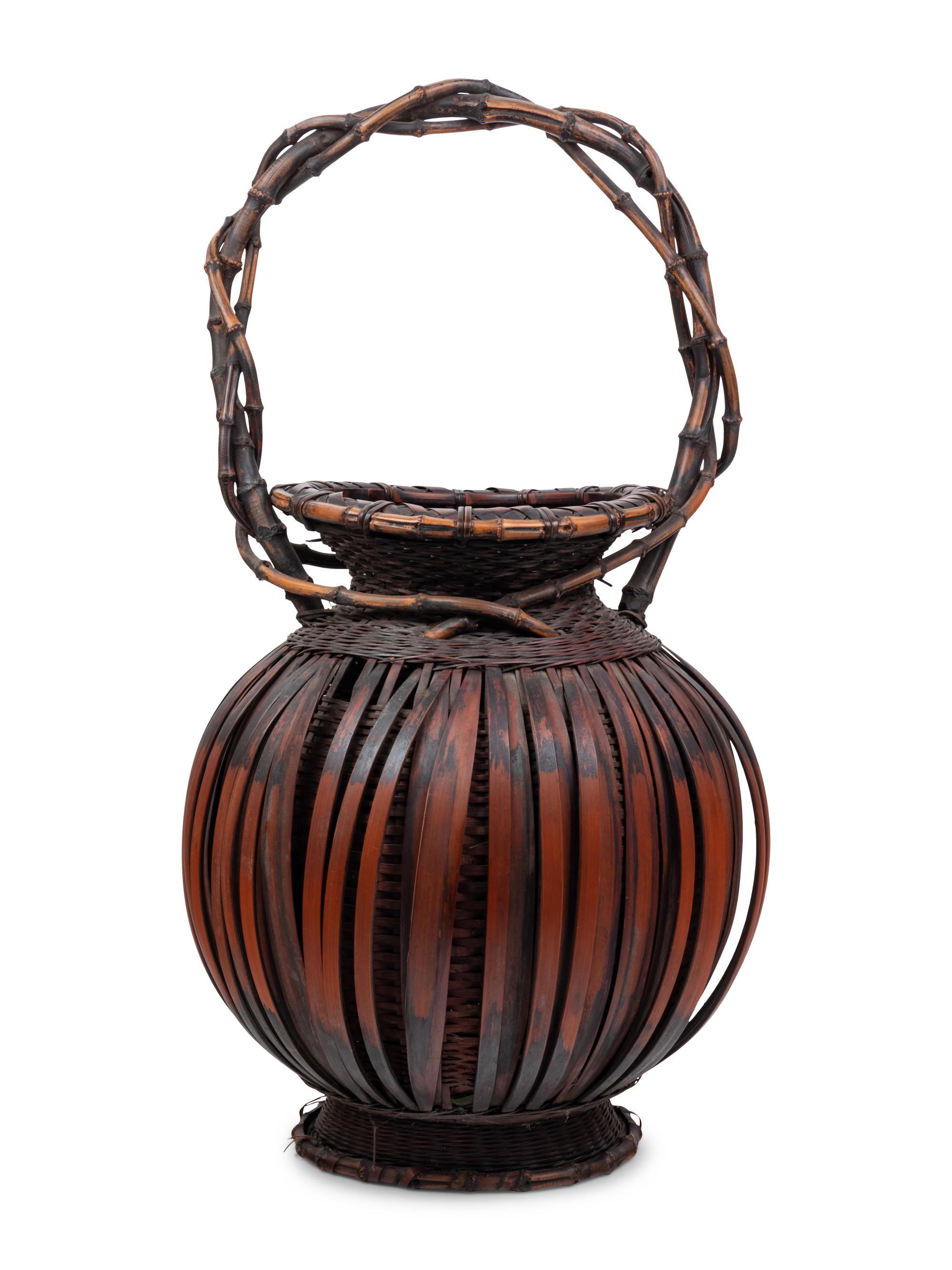 A Large Bamboo Flower Arranging Basket