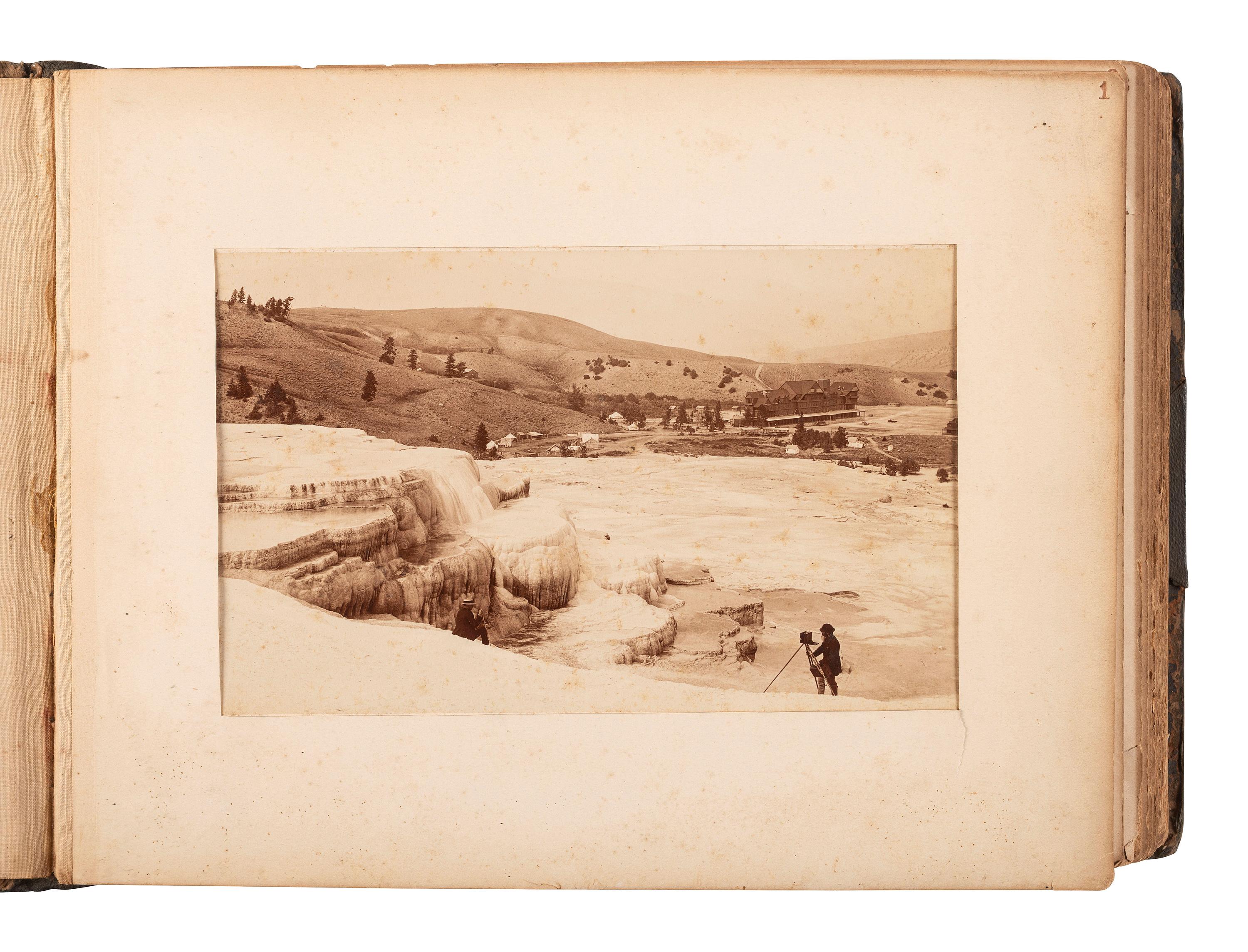 [WESTERN AMERICANA]. HAYNES, F. Jay (1853-1921), photographer. Album containing 24 photographs of Yellowstone National Park. St. Paul, MN.