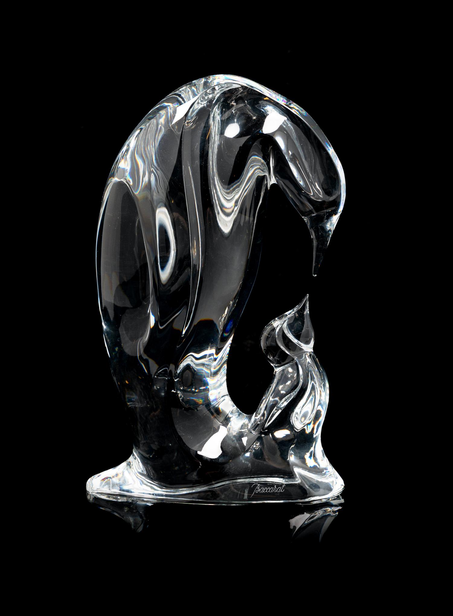 A Steuben Figural Group Height 8 1/4 inches.