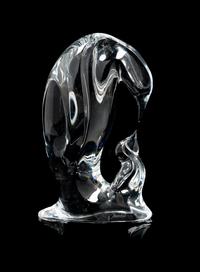 A Steuben Figural Group Height 8 1/4 inches.