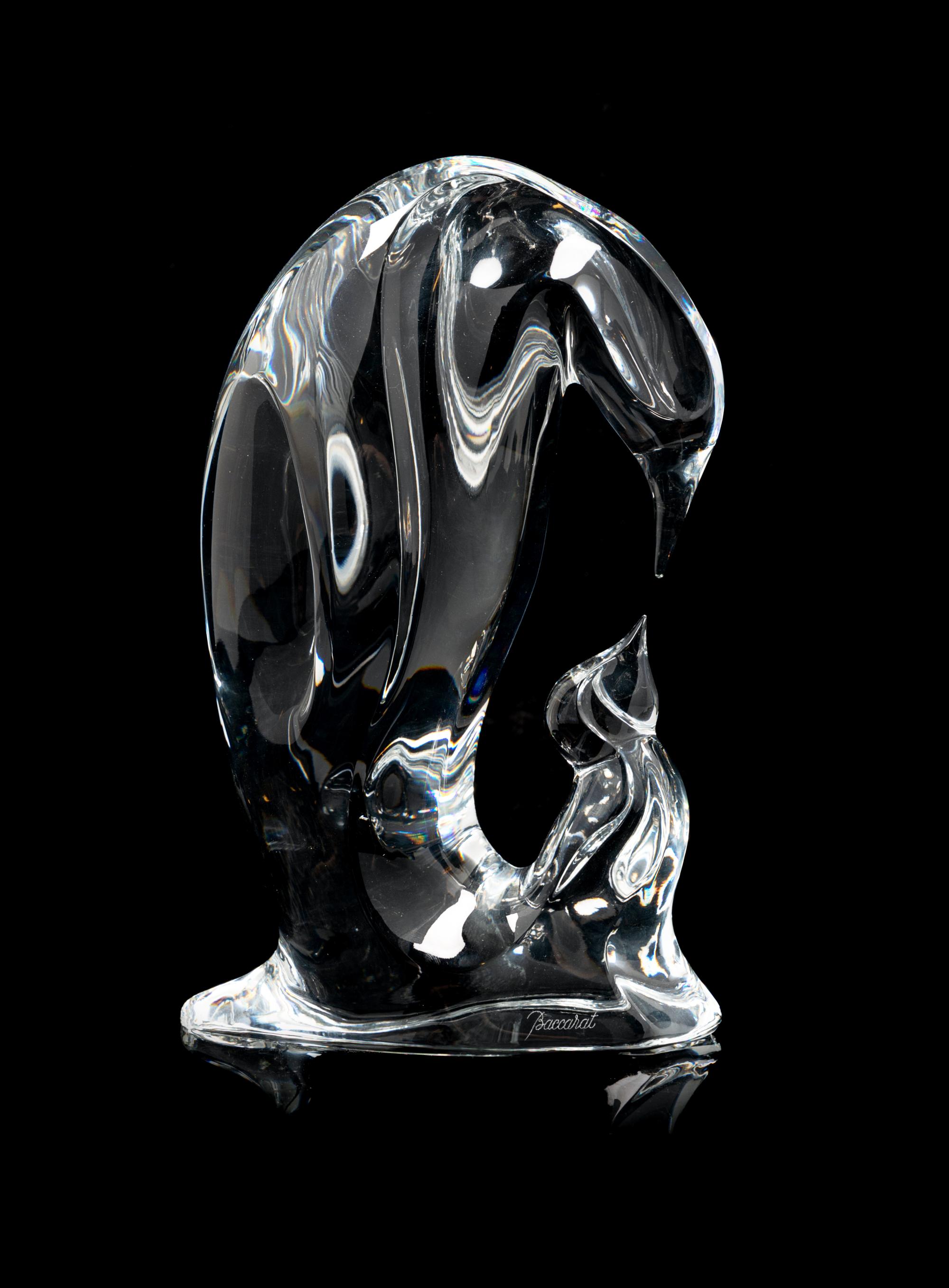 A Steuben Figural Group Height 8 1/4 inches.