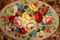 A Painted Tôle Tray on an Associated Stand