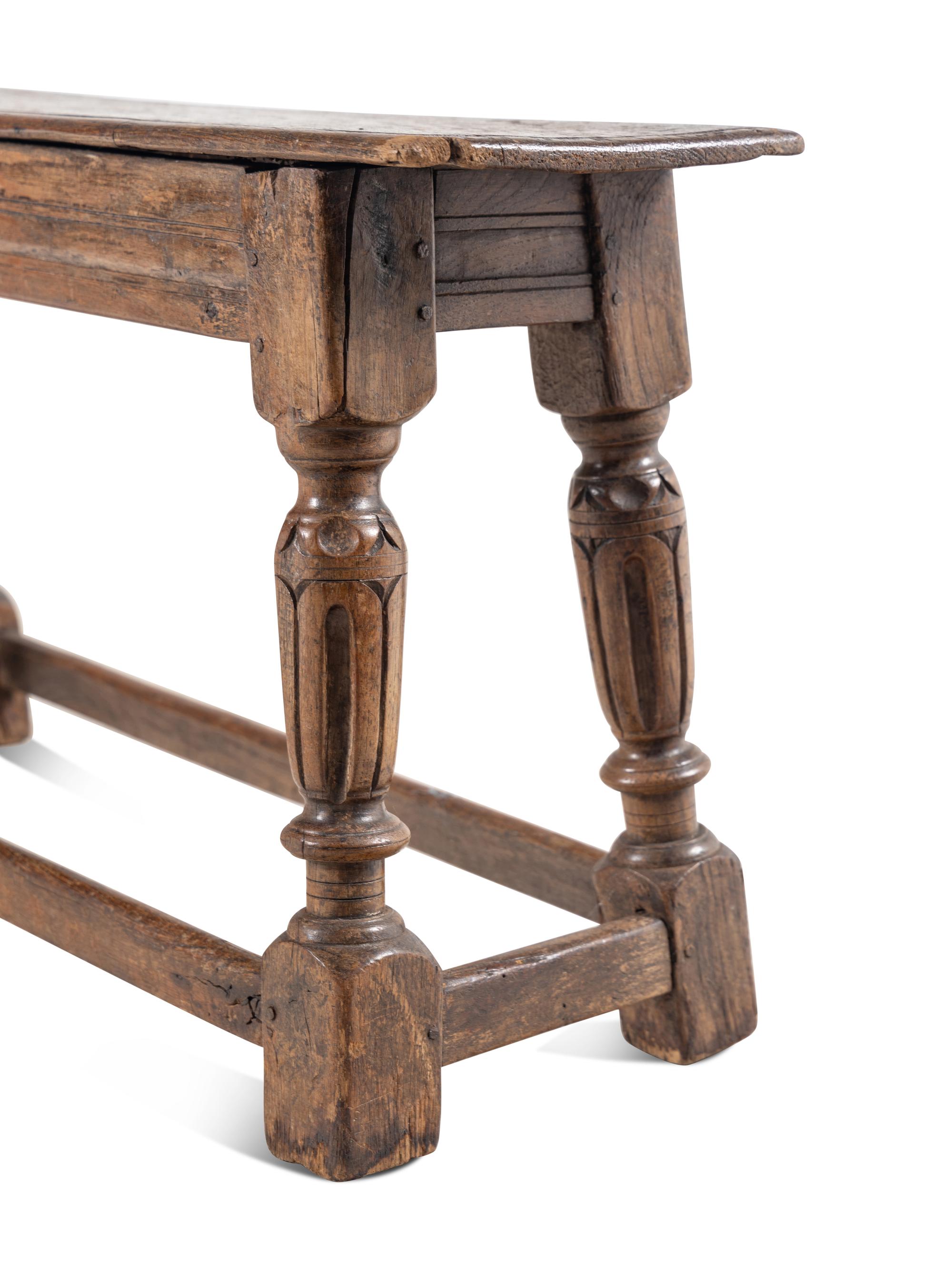 A Charles II Oak Bench