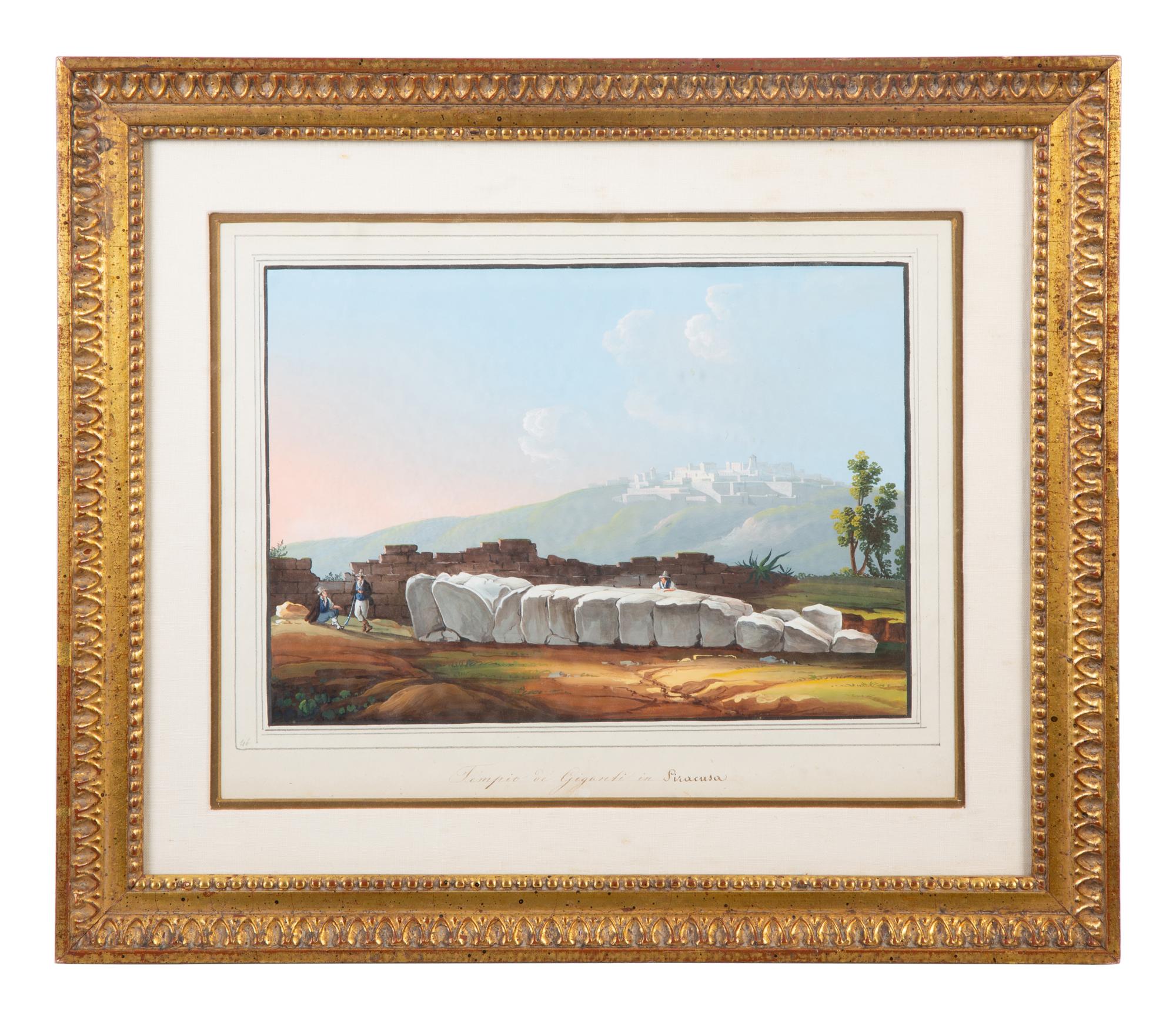 Two Continental School Gouache Paintings of Italian Temples — 19th/20TH CENTURY