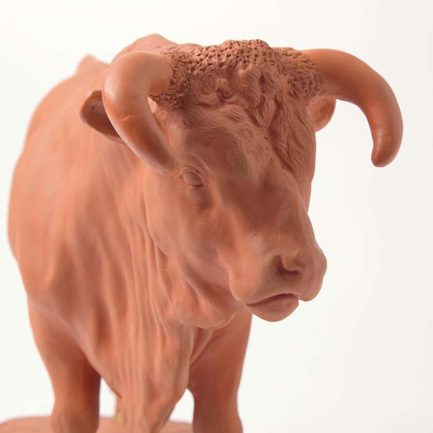 A Large Wedgwood Rosso Antico Figure of a Bull UK, mid-19th century