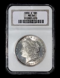 A United States 1880-S Morgan Silver $1 Coin — NGC graded MS66