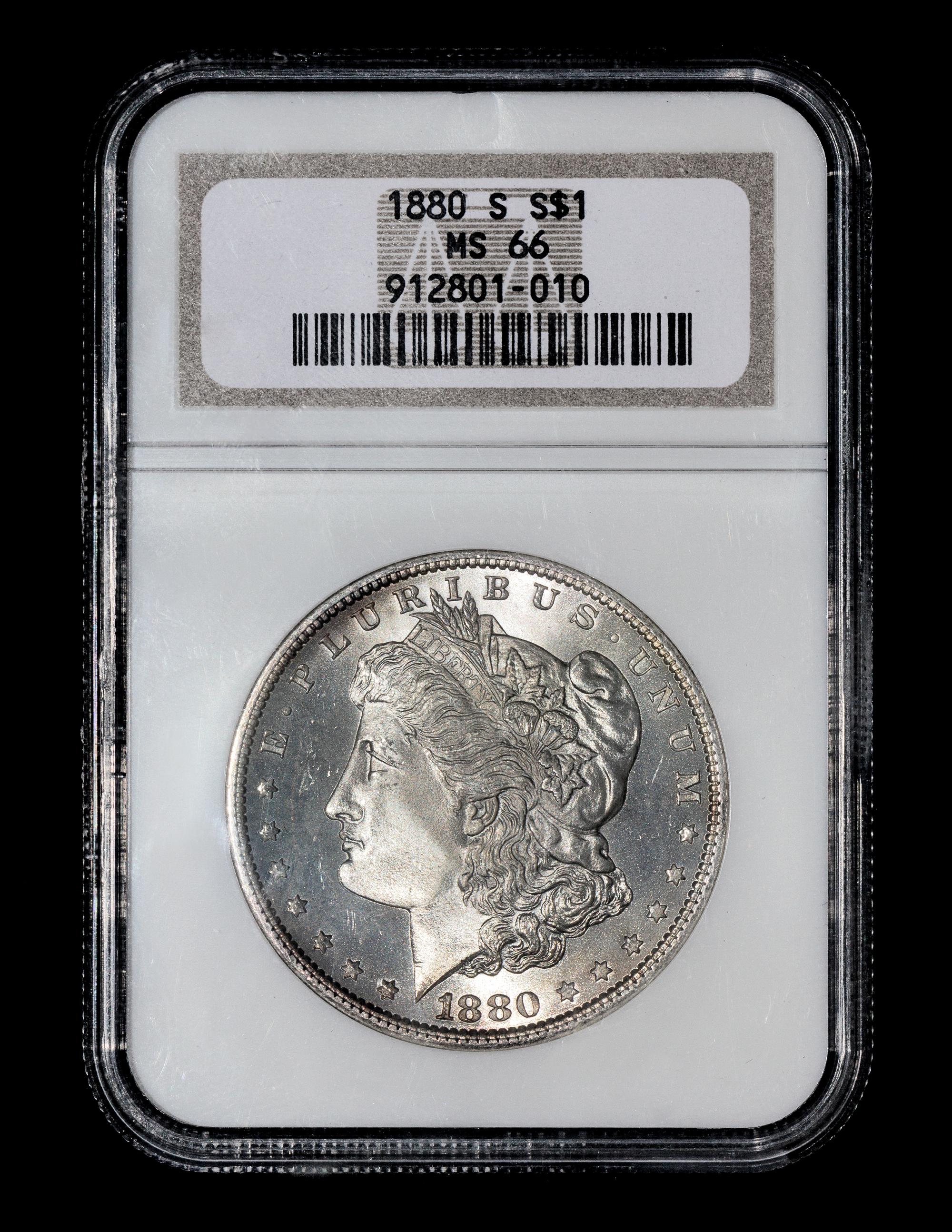A United States 1880-S Morgan Silver $1 Coin — NGC graded MS66