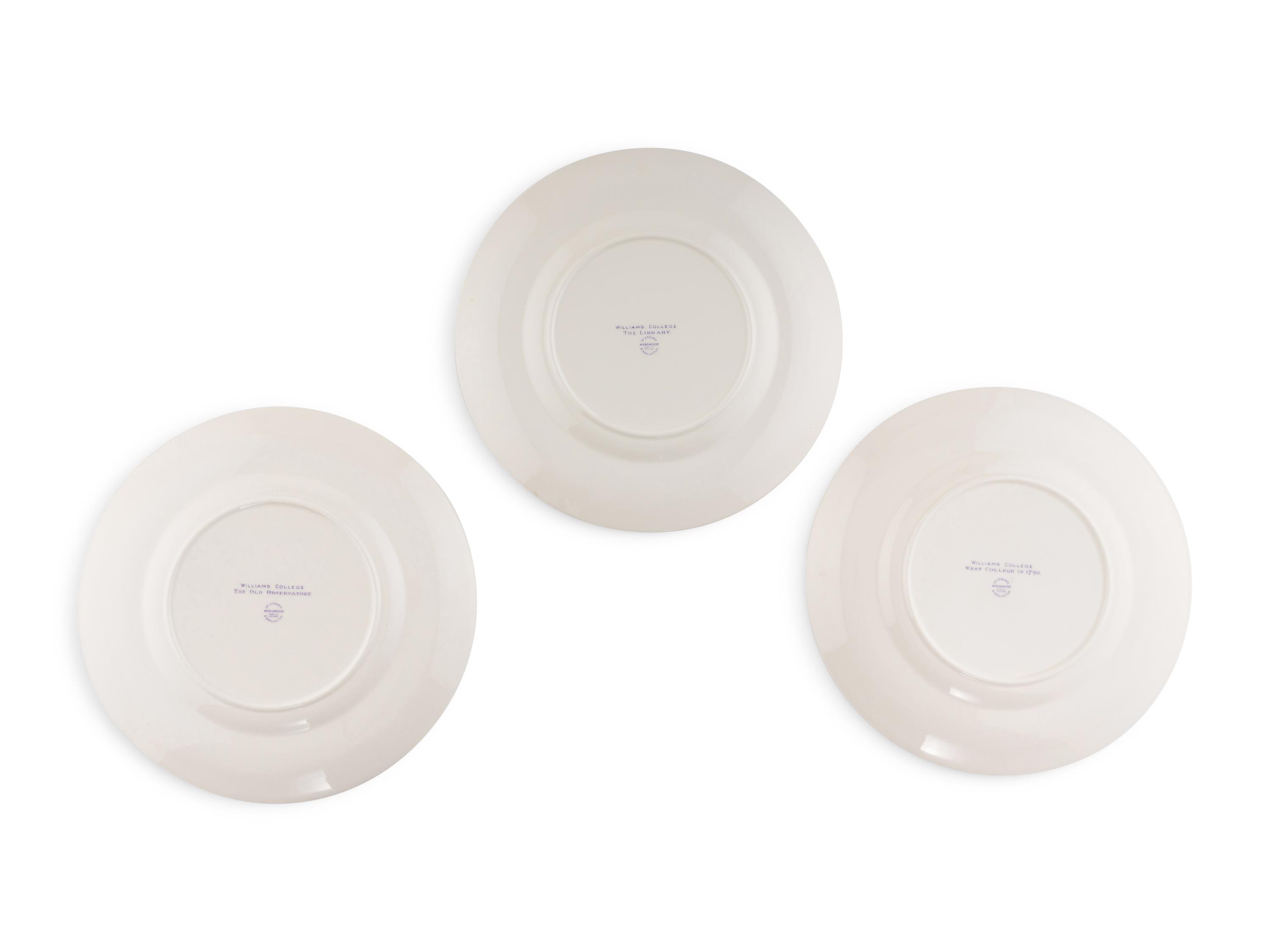 A Set of Three Wedgewood Plates with Scenes from Williams College
