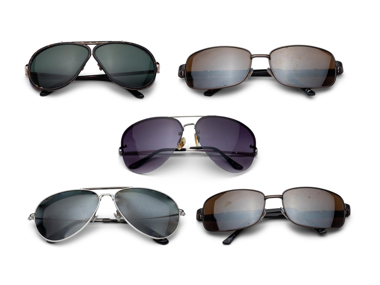 A Group of Mike Ditka's Personally Owned and Worn Aviator Sunglasses