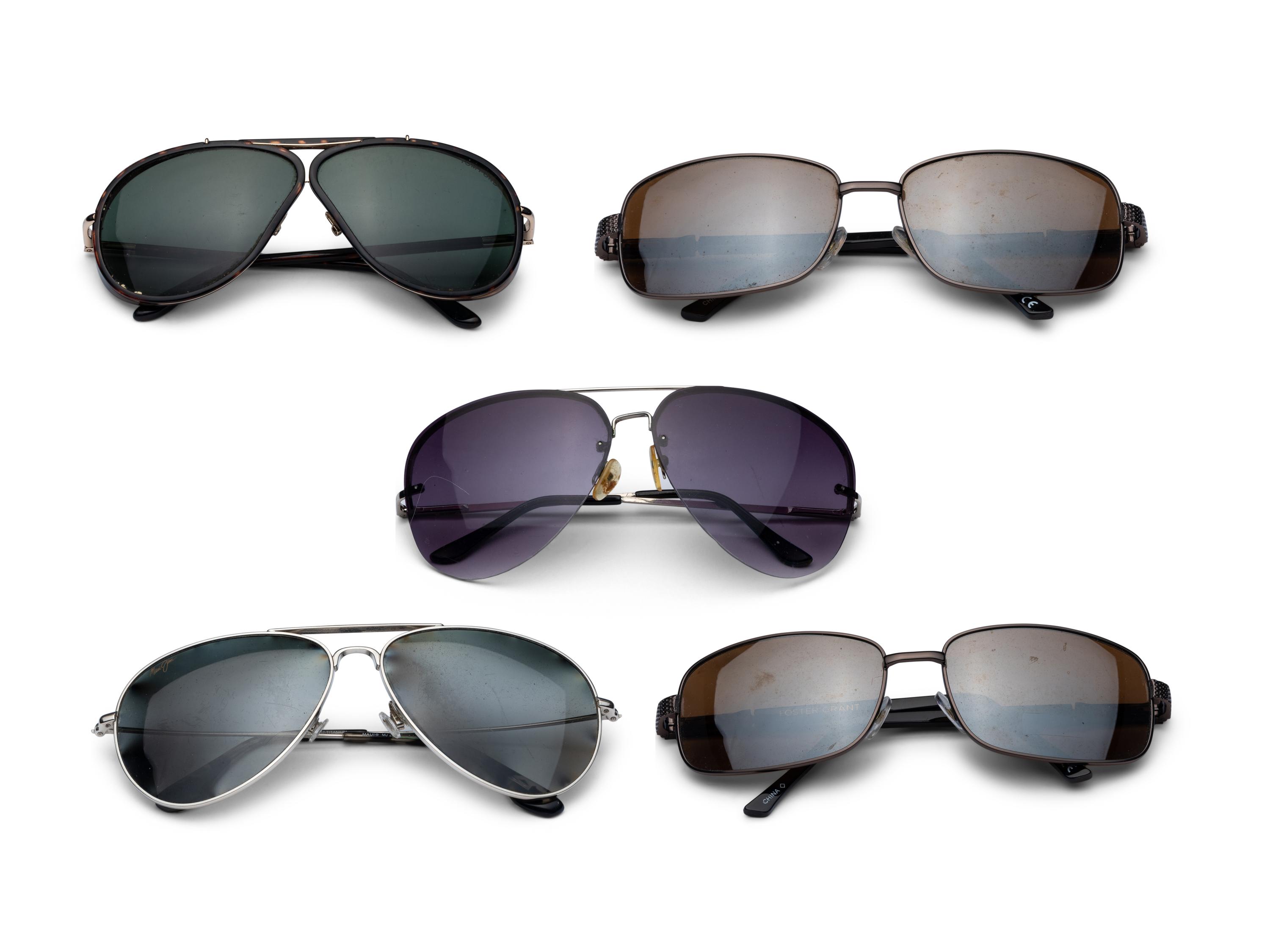 A Group of Mike Ditka's Personally Owned and Worn Aviator Sunglasses