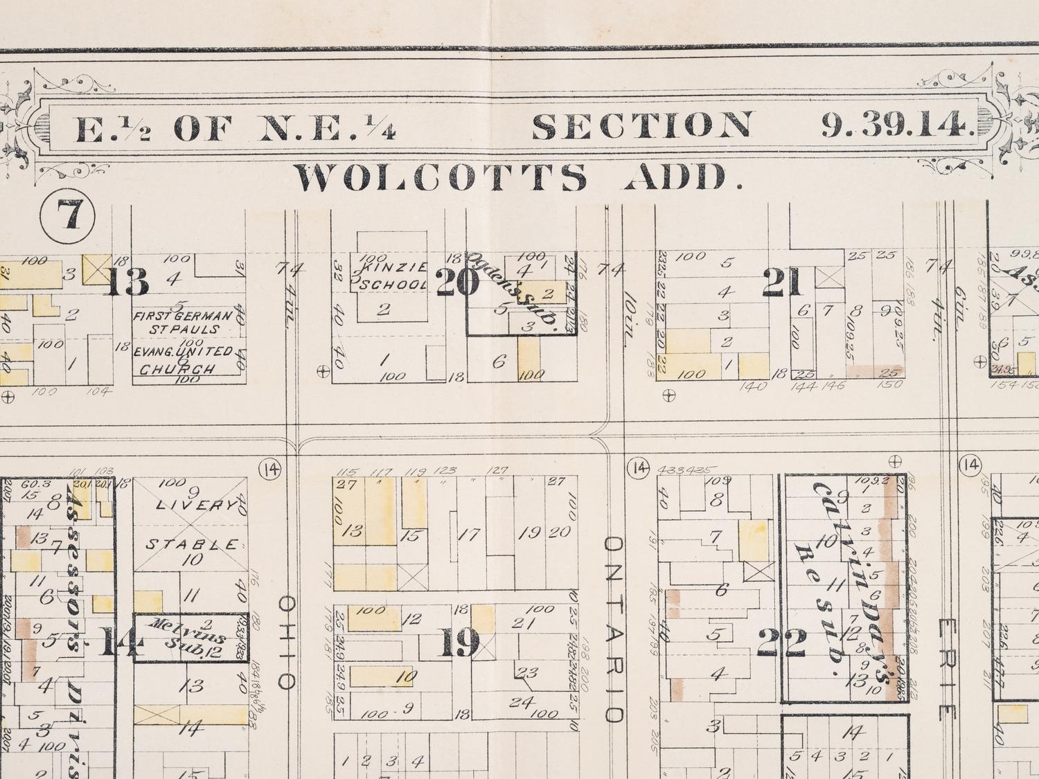 A group of 5 maps of Chicago streets, comprising:
