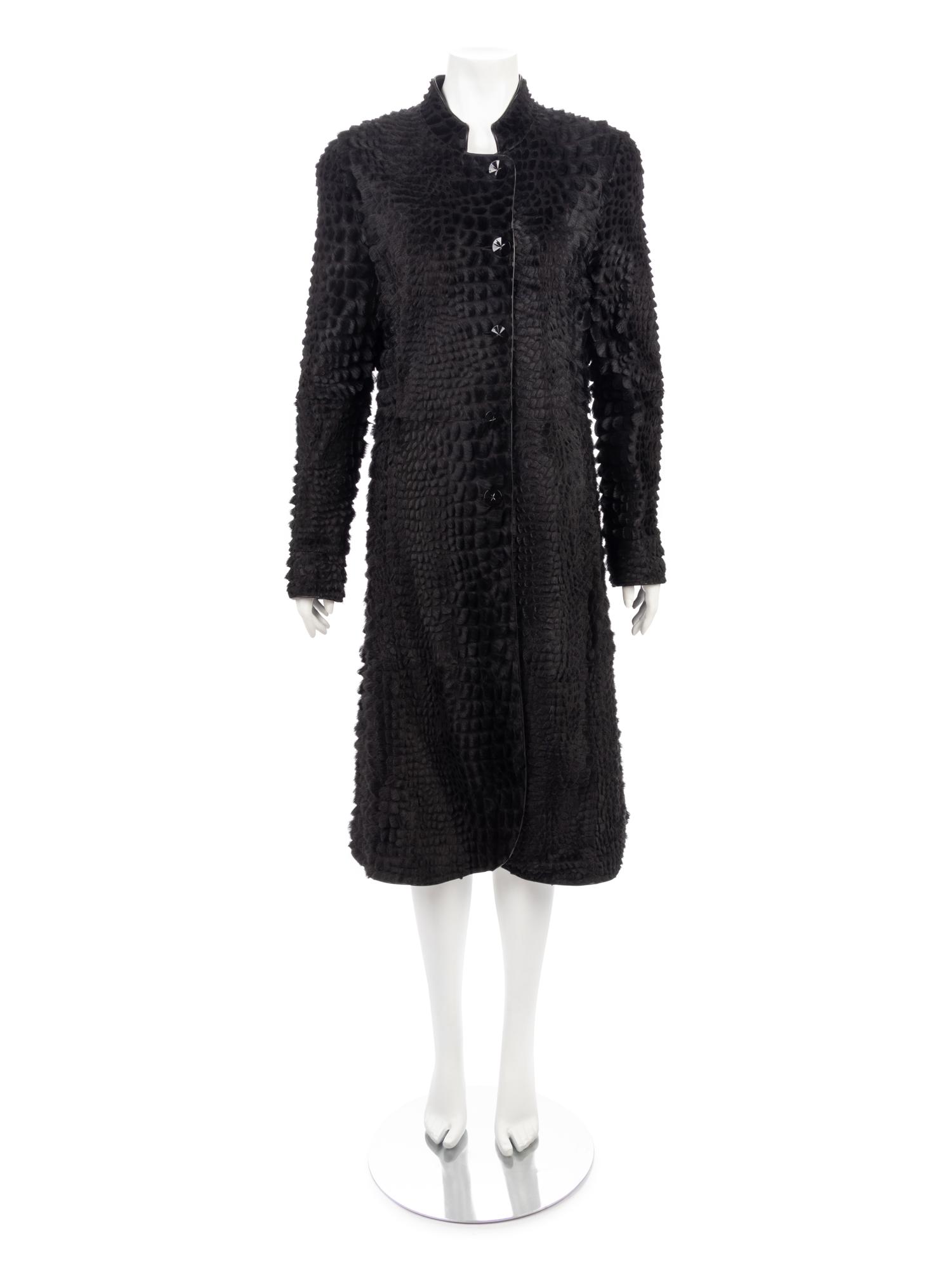 Giorgio Armani Trimmed Fur and Leather Coat