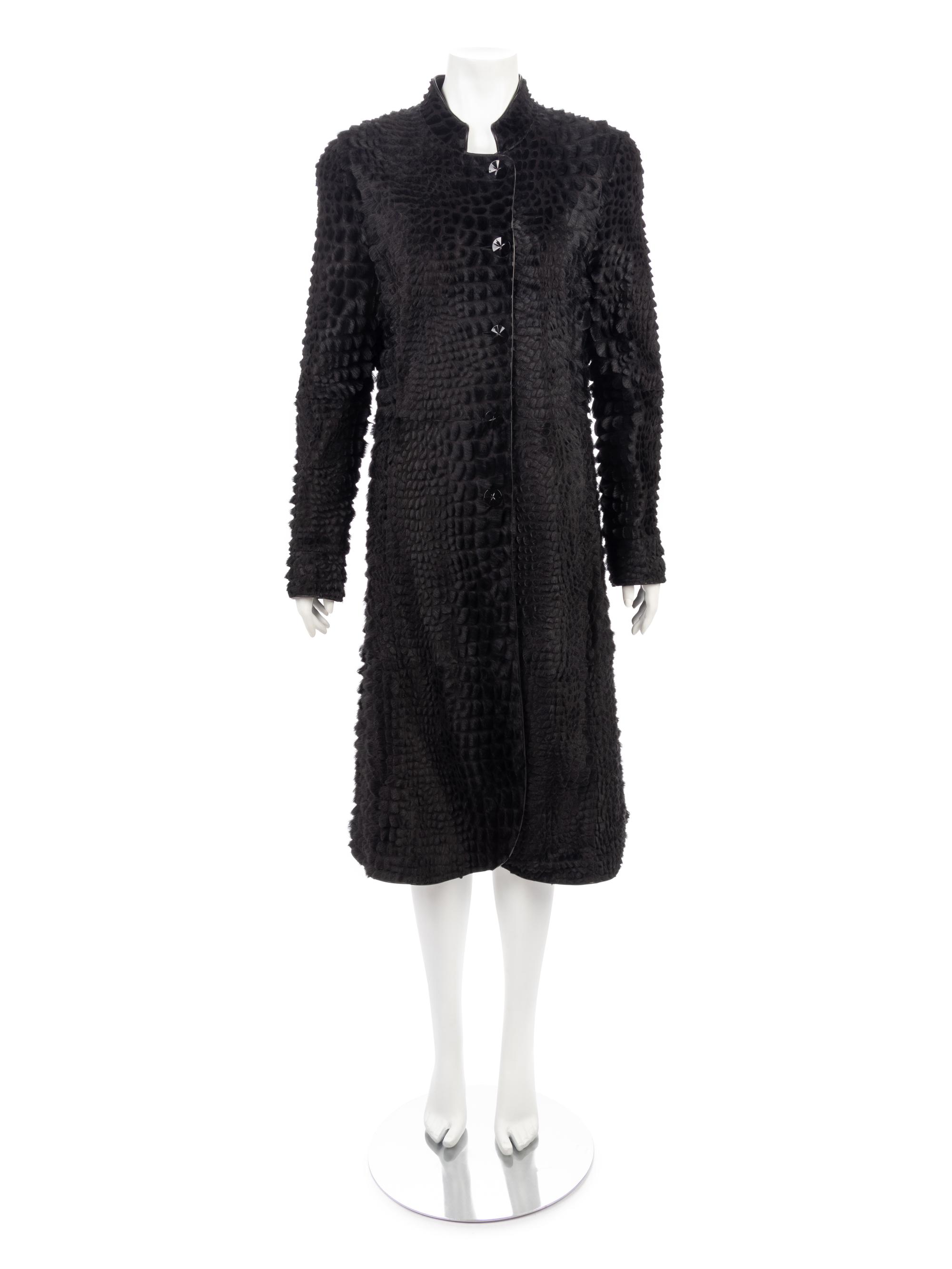 Giorgio Armani Trimmed Fur and Leather Coat