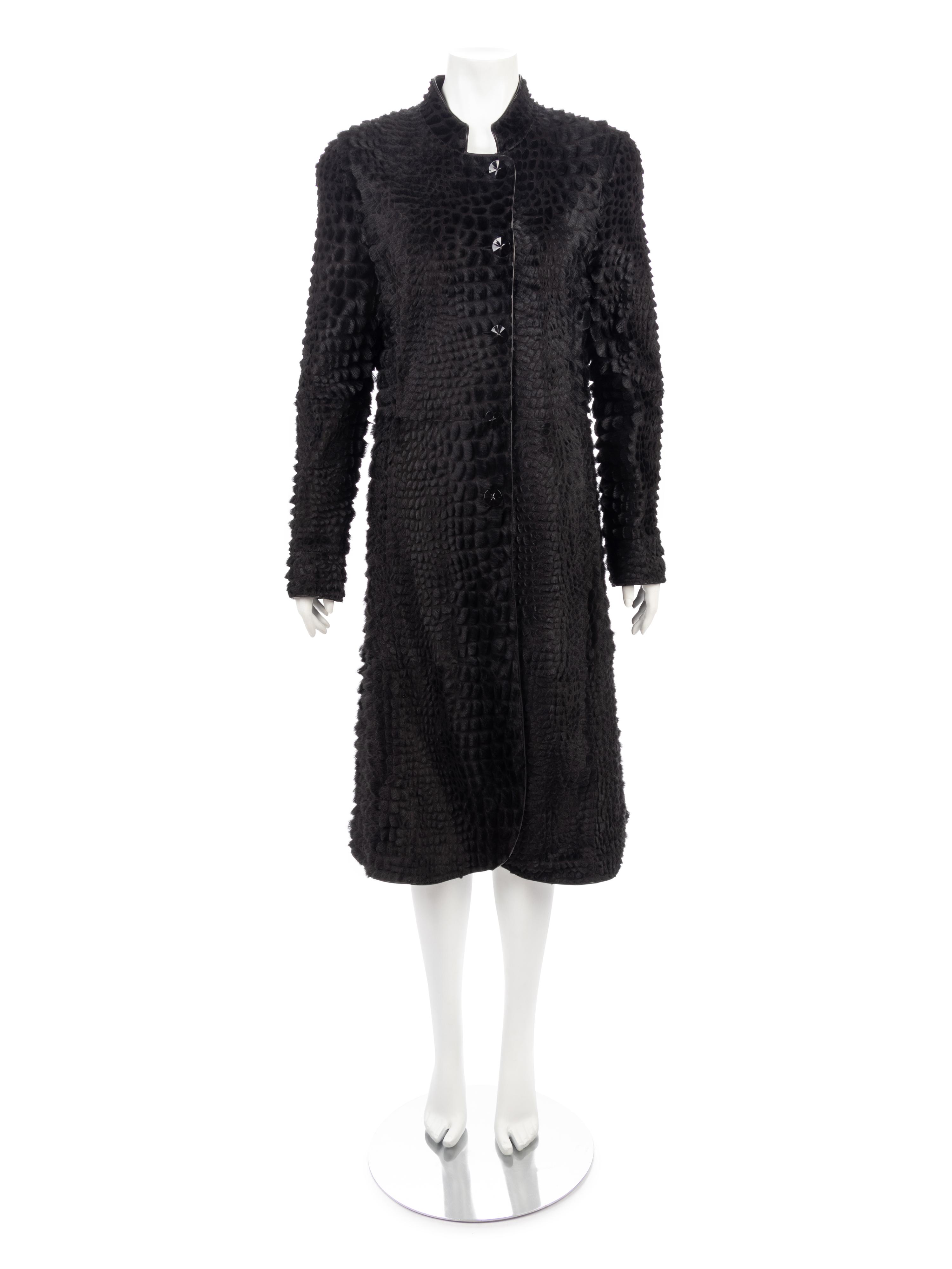 Giorgio Armani Trimmed Fur and Leather Coat