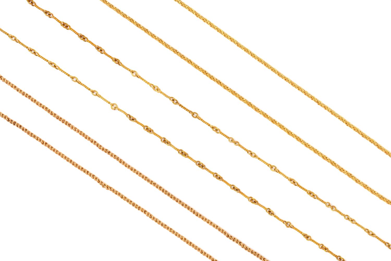 COLLECTION OF YELLOW GOLD NECKLACES