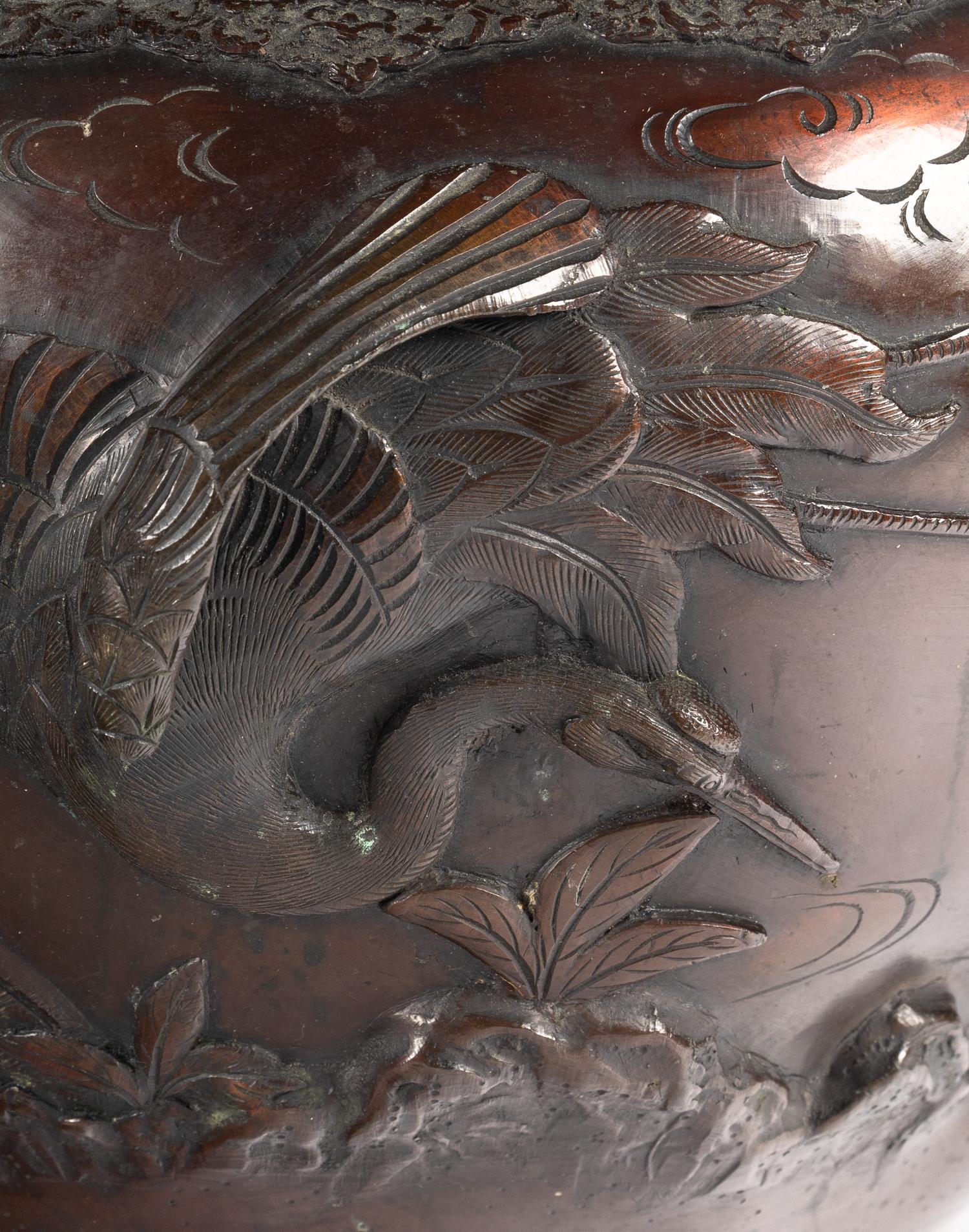 A Japanese Bronze Jardinière