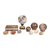 Four Grand Tour Marble Spherical Ornaments