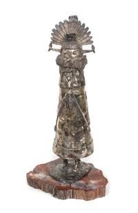 A Silver Shalako Kachina Figure, J. Turpen Height overall 22 1/2 inches.