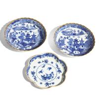 An Assorted Group of Chinese Export and English Porcelain Gilt-Decorated and Blue and White Tablewares
