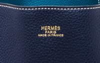 An Hermes Bleu Izmir/Bleu Sapphire 45cm Taurillon Clemence Double Sens Tote, 17.5" x 15.5" x 5".