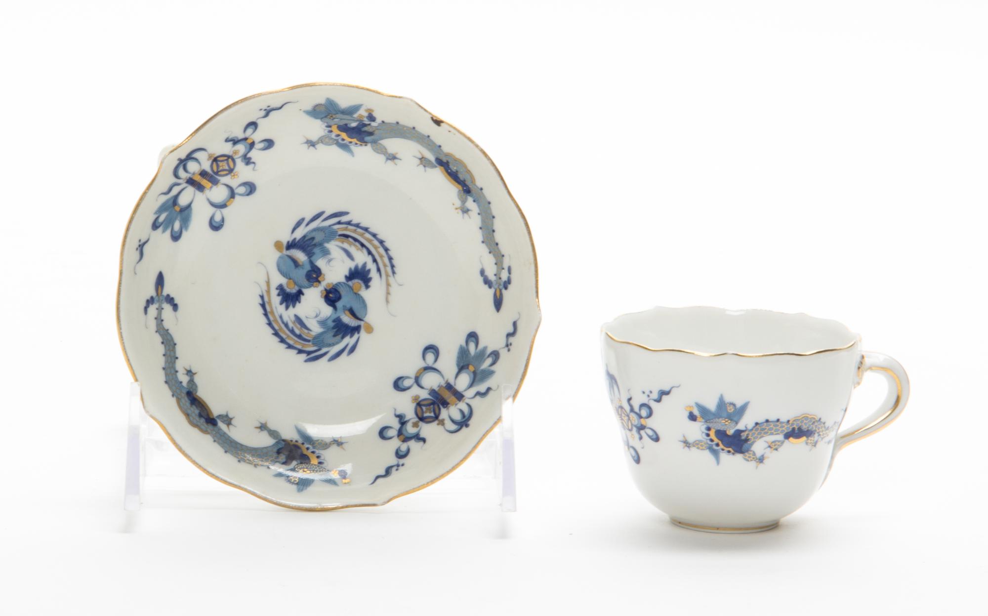 A Meissen Porcelain Teacup and Saucer Diameter 4 1/4 inches. — 19TH/20TH CENTURY