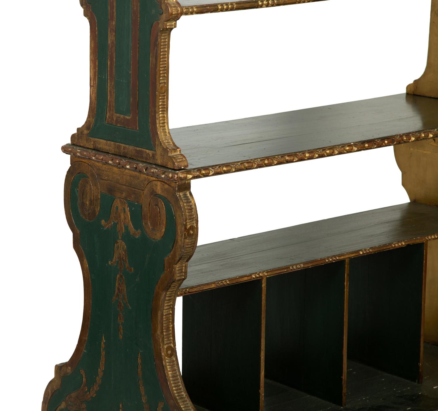 A Venetian Style Painted and Parcel Gilt Open Sided Etagere — Circa 1900