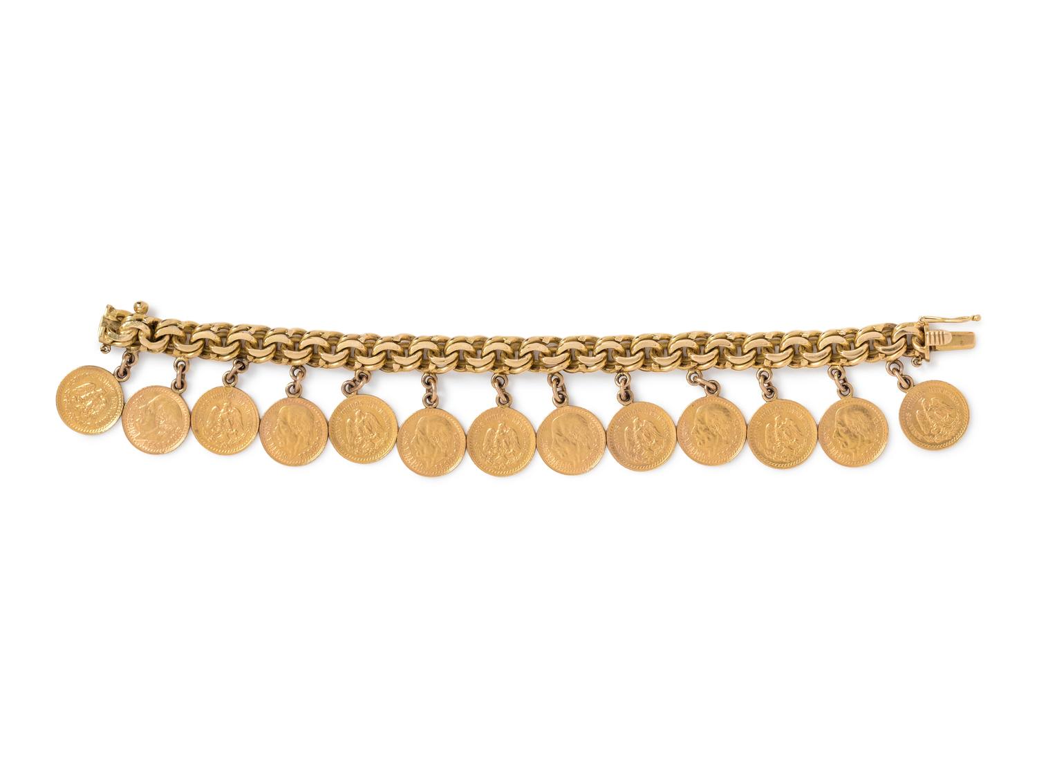 Gold Coin Charm Bracelet