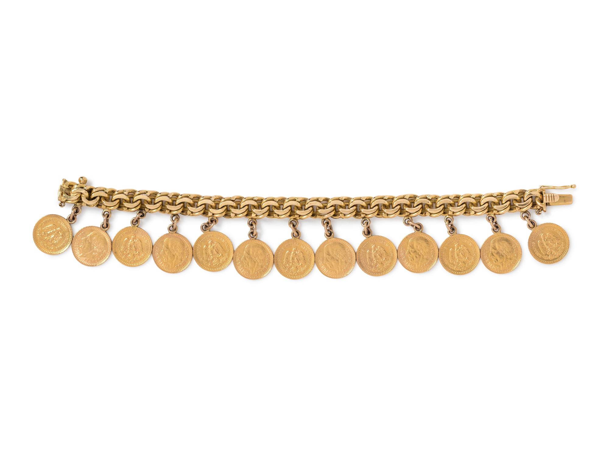 Gold Coin Charm Bracelet