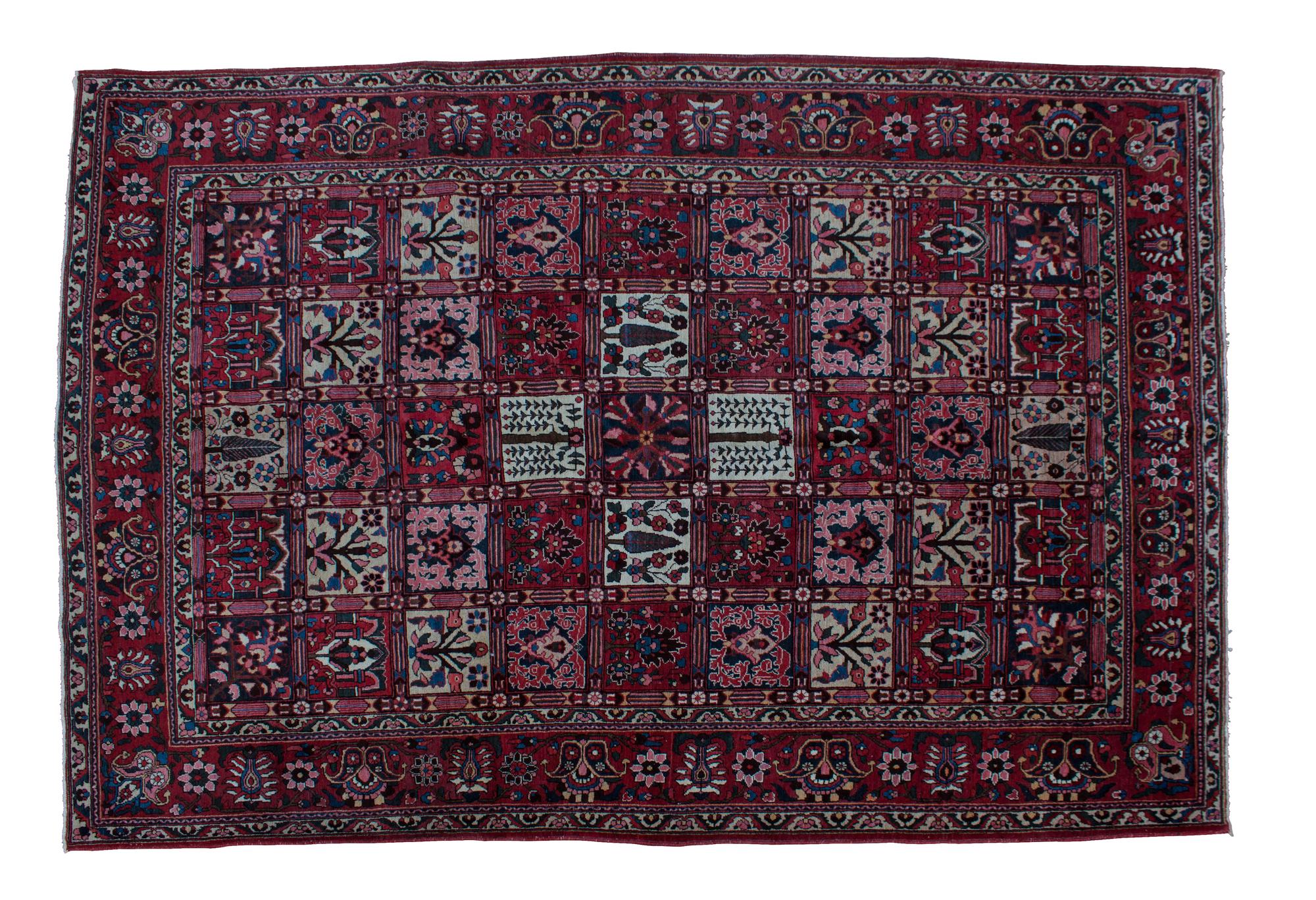A Chahar Mahal Bakhtiari Wool Rug 9 feet 10 inches x 6 feet 11 inches.