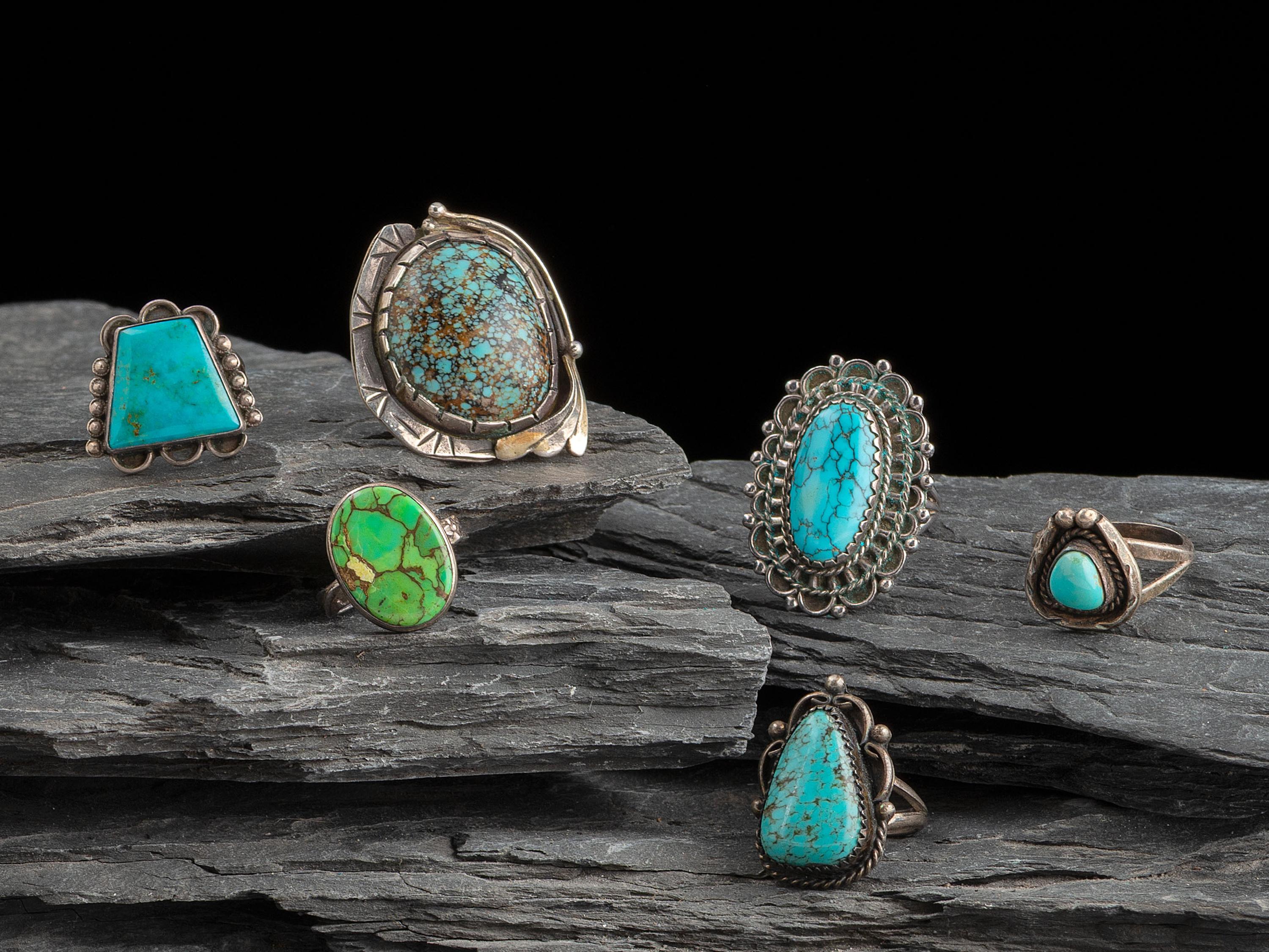 Navajo and Southwestern-style Silver and Turquoise Rings