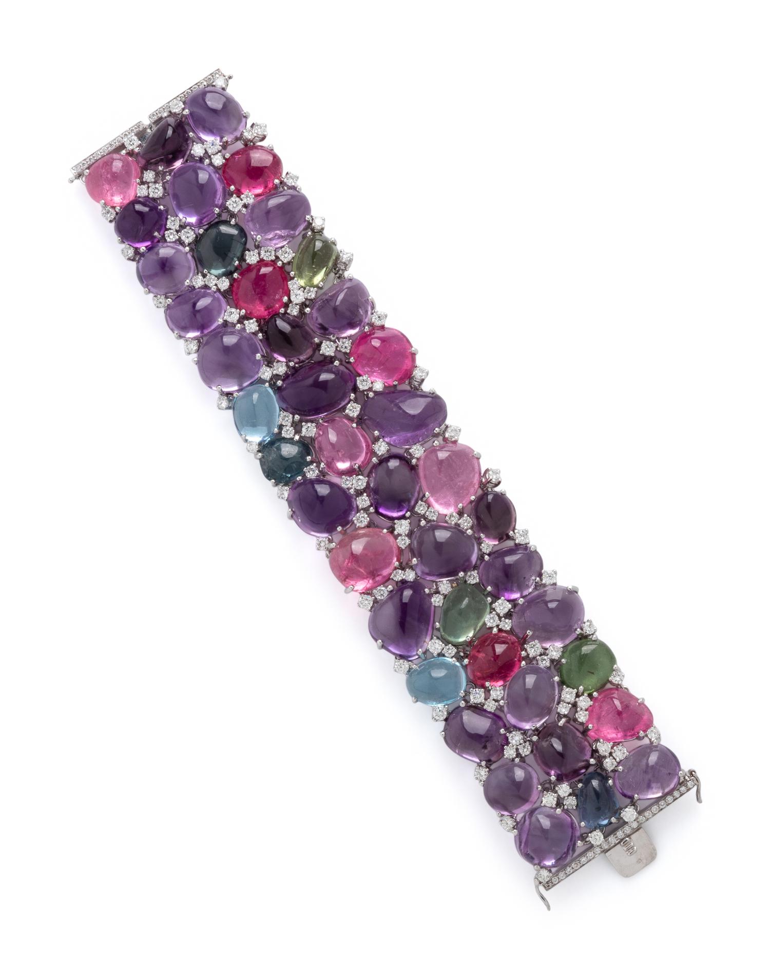 MULTIGEM AND DIAMOND BRACELET