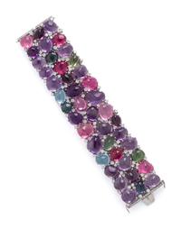 MULTIGEM AND DIAMOND BRACELET