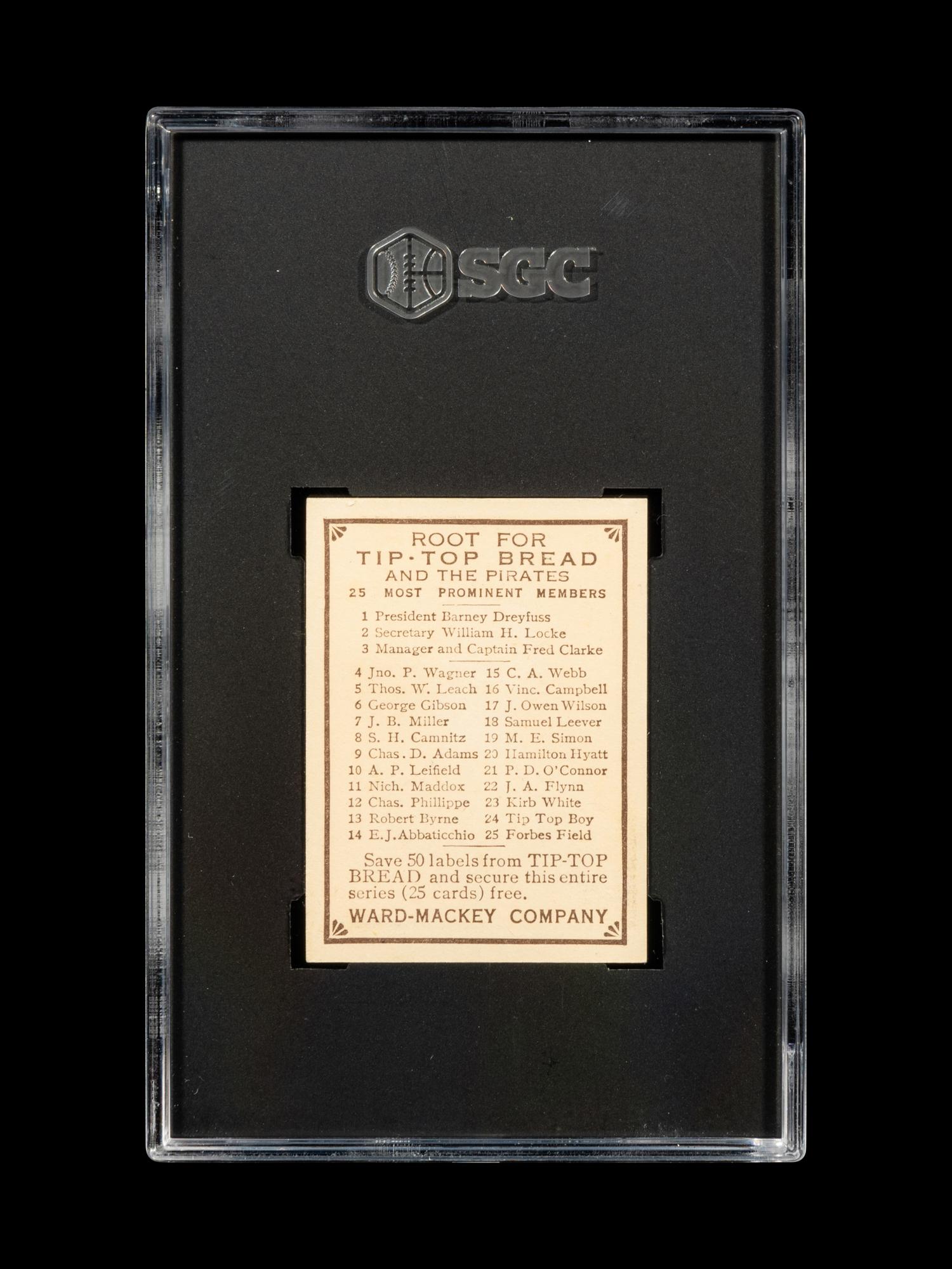 A 1910 Tip Top Bread Barney Dreyfuss Baseball Card (SGC 1.5)