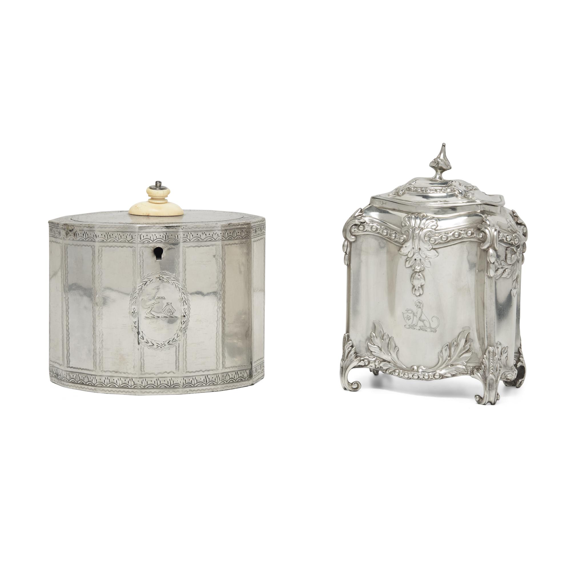 Two George III Sterling Silver Tea Caddies