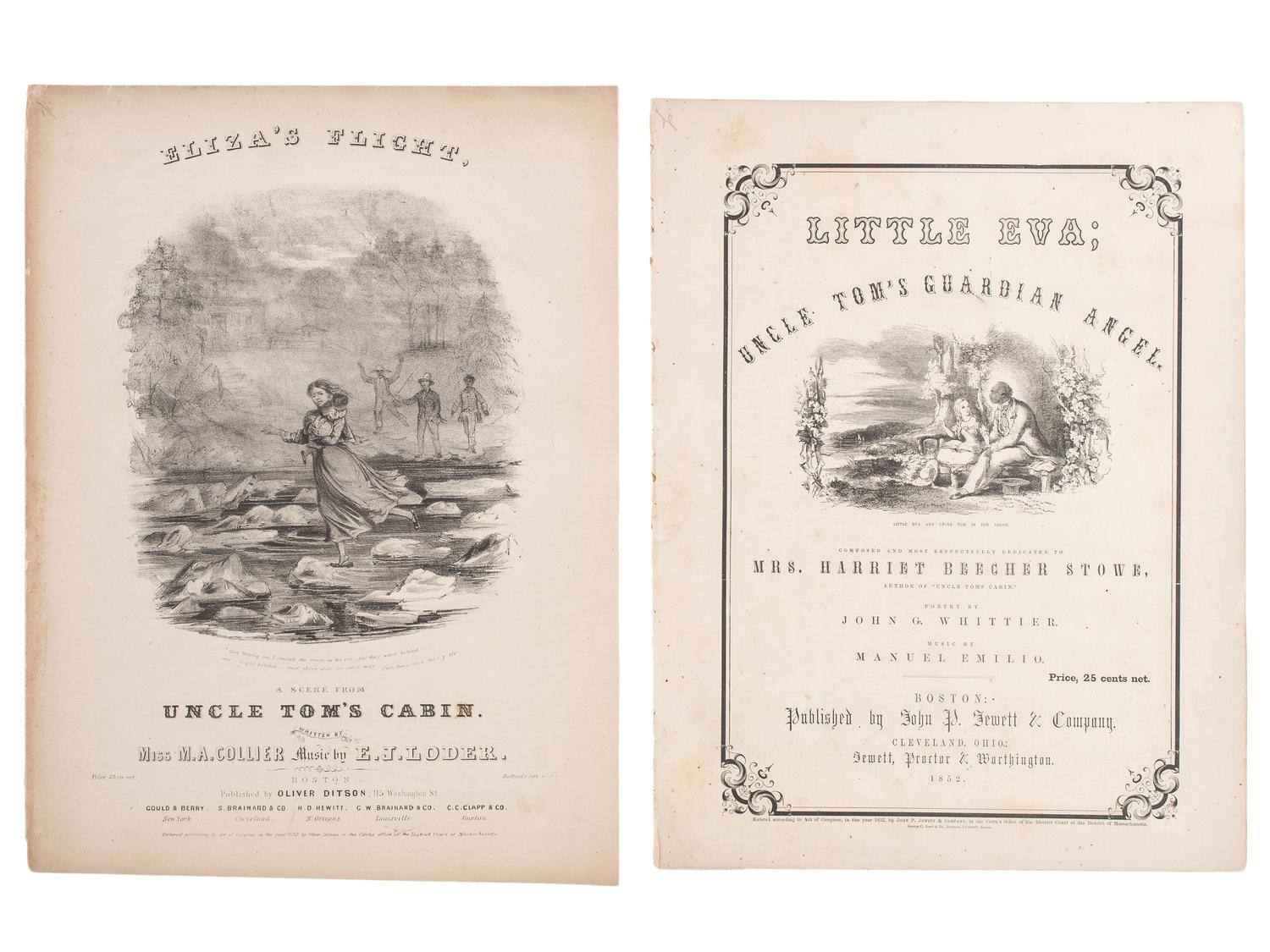 [MUSIC] -- [THEATER]. A group of three broadsides and two pieces of sheet music from Uncle Tom's Cabin, comprising: