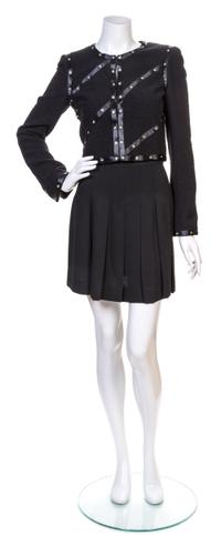 A Chanel Black Boucle Jacket Ensemble, Size 36.