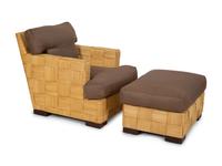 A John Hutton for Donghia Block Island Armchair and Ottoman