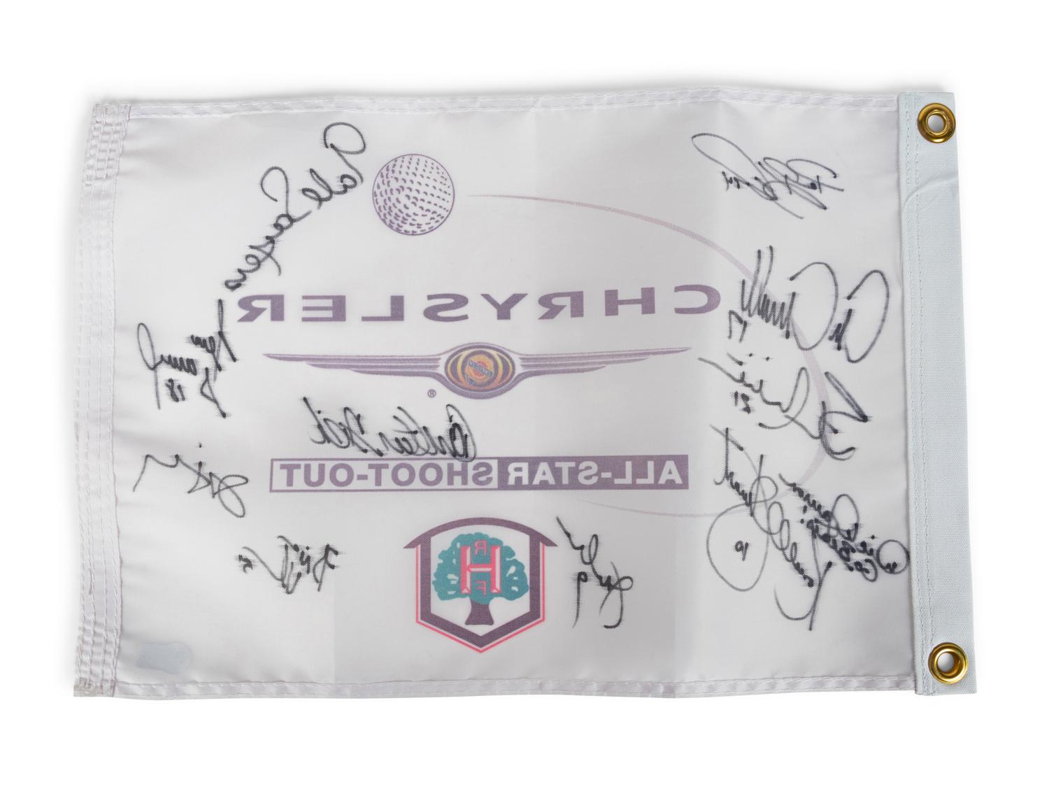 A 2003 Chrysler All-Star Golf Shootout Signed Autograph Golf Flag Including Multiple Chicago Sports Legends (Beckett Authentication Services BAS Certified),