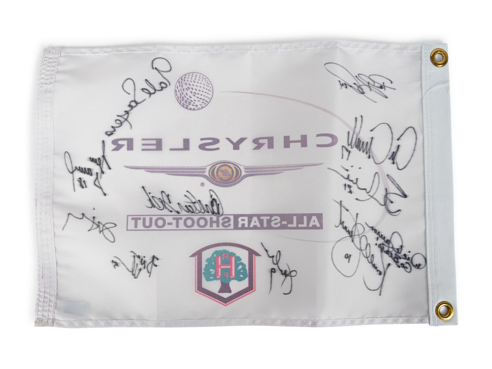A 2003 Chrysler All-Star Golf Shootout Signed Autograph Golf Flag Including Multiple Chicago Sports Legends (Beckett Authentication Services BAS Certified),