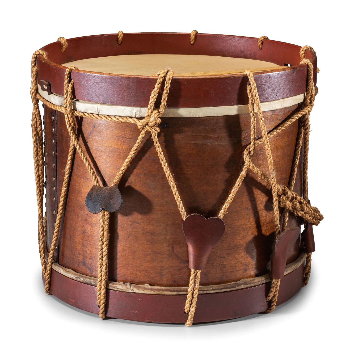 [CIVIL WAR]. Side drum made by George Kilbourn, Albany, New York, 1859. [ With: ] Pair of drumsticks.