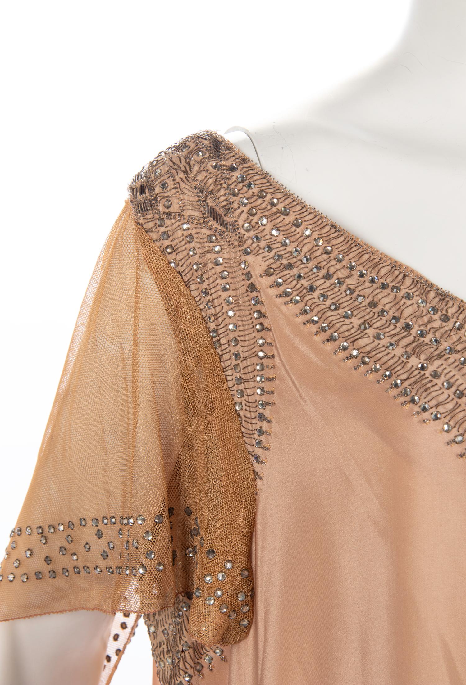 Three Beaded, Rhinestone and Silk Thread Embellished Dresses, 1910-20s